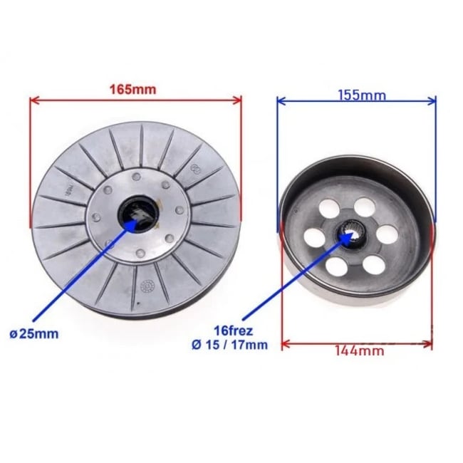 Ambreiaj complet Atv Linhai 250cc - 300cc, diametru interior oala 144 mm