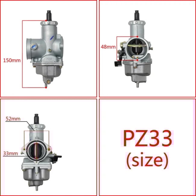 Carburator Atv 250cc 300cc 350cc 400cc PZ33, soc manual, Include galere admisie