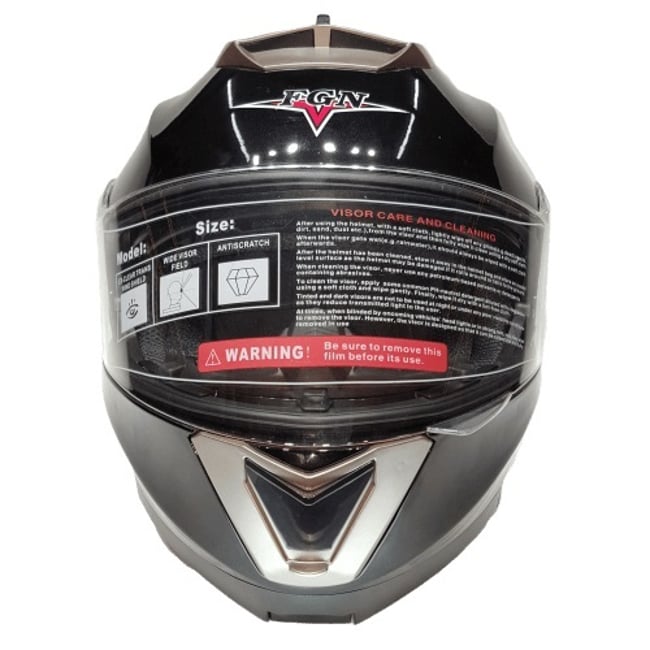 Casca moto flip up cu ochelari de soare, Negru Lucios, marimea XL (61-62)