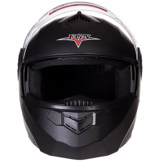 Casca flip up FGN cu ochelari de soare, negru mat