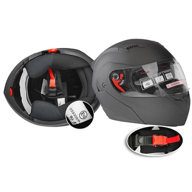 Casca moto flip up X-One cu ochelari de soare, negru mat