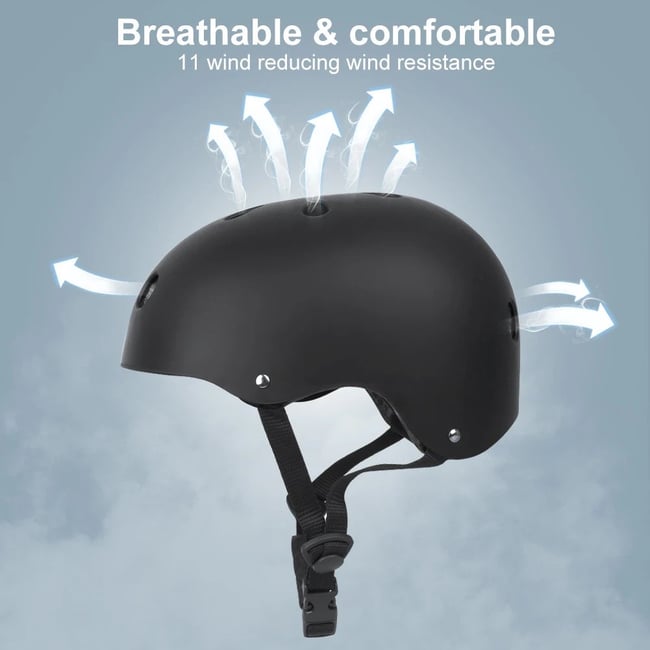 Casca de protectie trotineta / bicicleta, simpla, negru