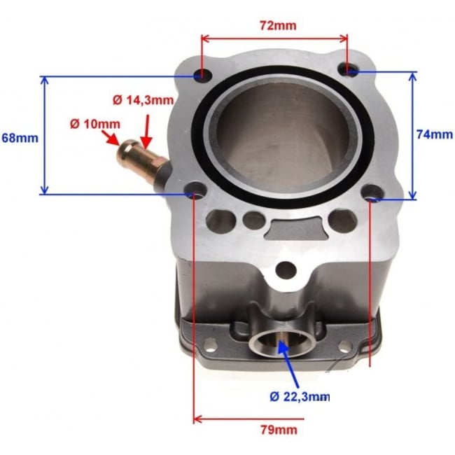 Kit cilindru Atv Loncin, Honda CG150, 150cc, 4T, racire apa, 62mm