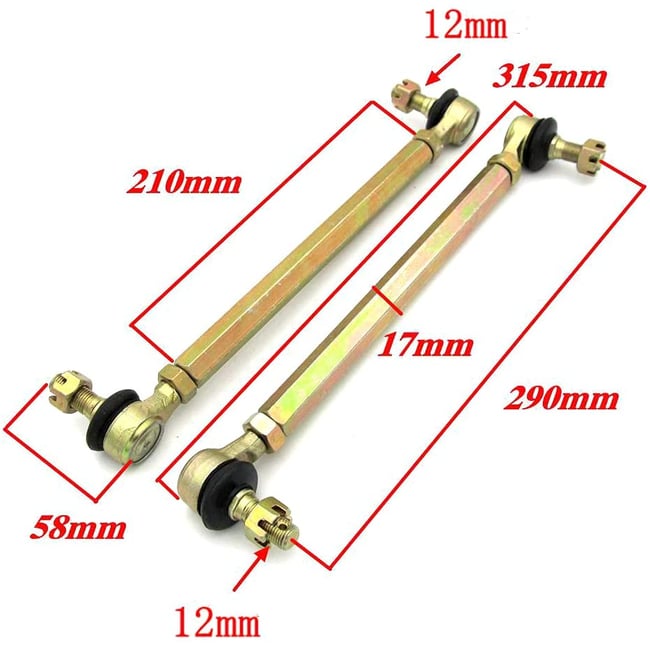Bieleta directie cu capete de bara ATV 110cc-250cc (model Y6, 220mm, M12)