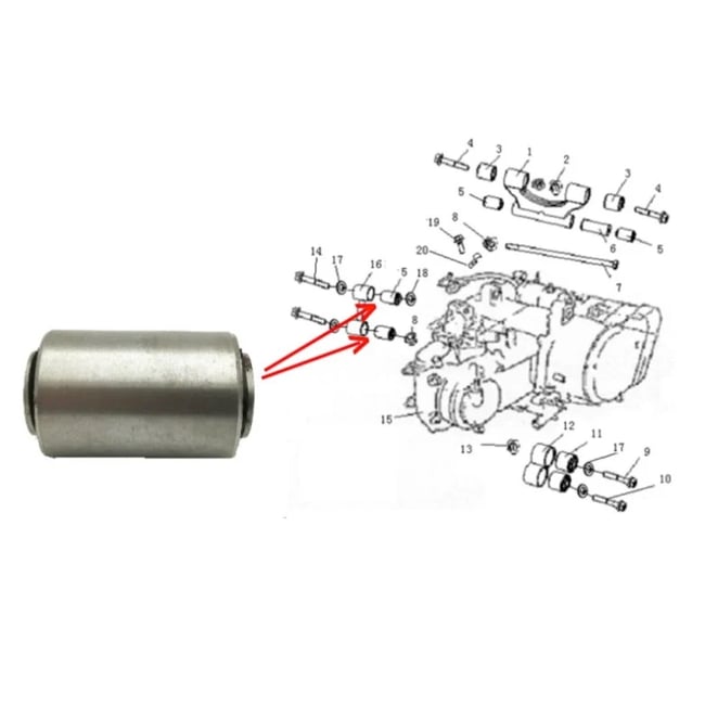 Bucsa motor dreapta Linhai 260-300cc (OEM: 24206)