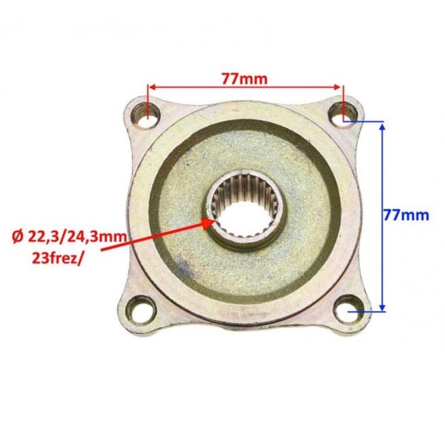 Butuc roata spate ATV 110-250 cc, prindere 4 suruburi