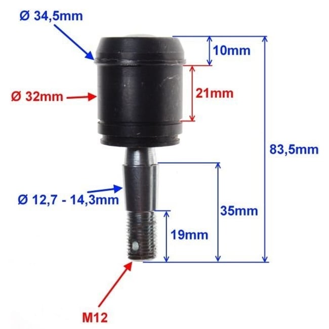 Pivot Atv 150cc, 200cc, 250cc, M12 - 32mm