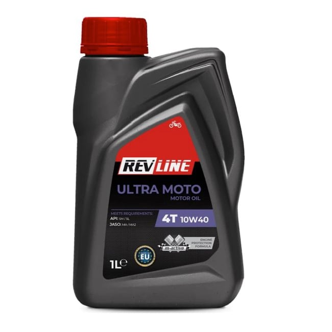 Ulei moto semi sintetic REVLINE ULTRA MOTO 4 Timpi 10W40 1 Litru, API SM JASO MA-2