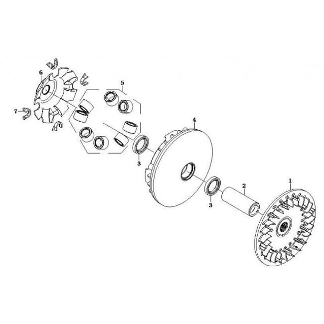 Role variator ATV CF Moto 500cc (30 x 18.5mm) 25 de grame/rola