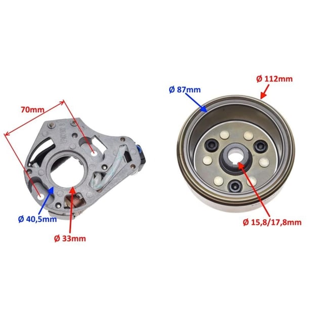 Magnetou / stator aprindere + Volanta Atv 110cc