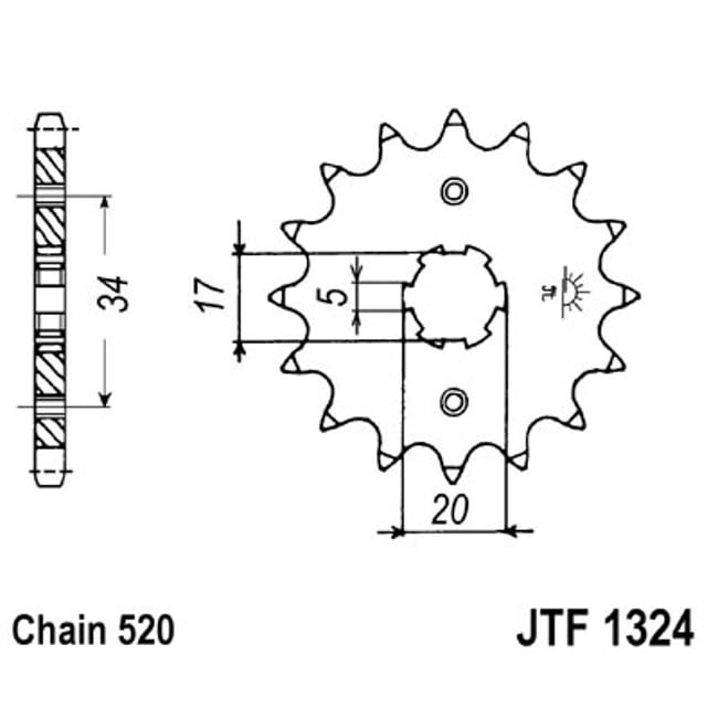 Pinion transmisie fata ATV Honda TRX 200 SX Fourtrax 86-88, Interior 17/20mm