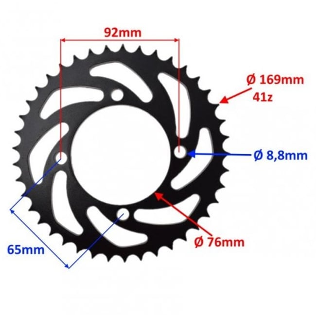 Pinion transmisie spate ATV / Motociclete, pas lant 428, 41 dinti, compatibil Pit Bike , MRF, HONDA CRF 50
