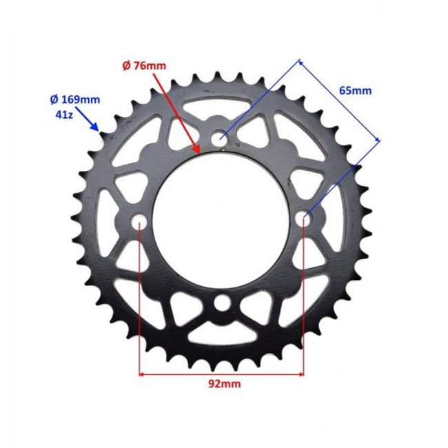 Pinion transmisie spate ATV / Motociclete, pas lant 428, 41 dinti, compatibil Pit Bike , MRF, HONDA CRF50