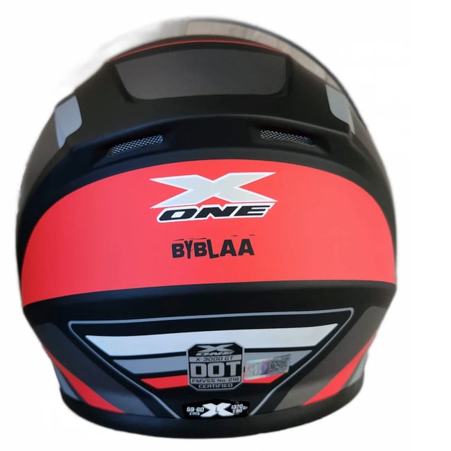 Casca moto flip up X-One cu ochelari de soare, negru / rosu