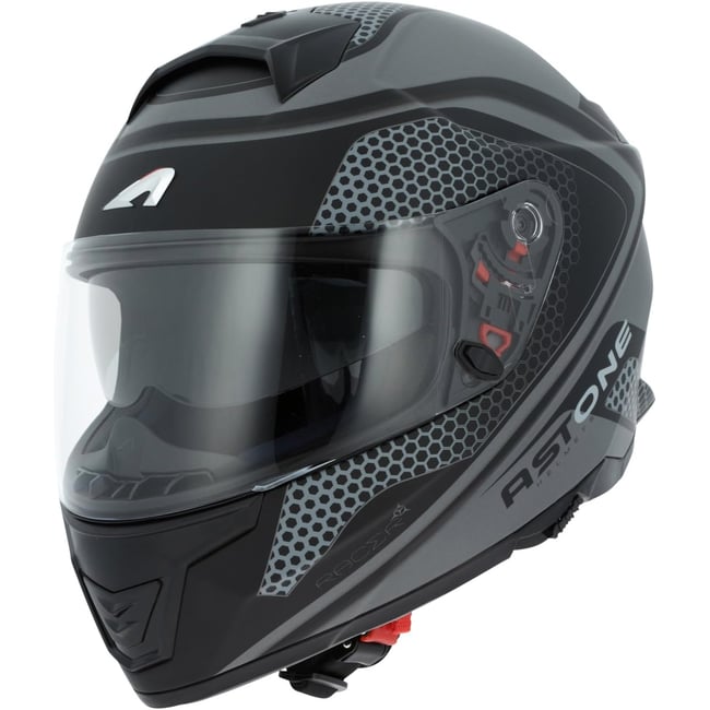 Casca moto full face/Integrala cu ochelari de soare, culoare Negru / Gri, model Astone GT1000F