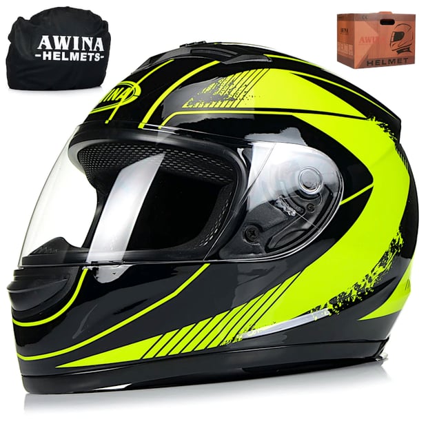 Casca moto full face Awina TN0700B-F1, negru / galben