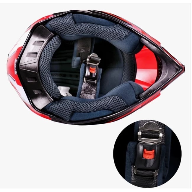 Casca cross Atv, Enduro FGN PLUS, culoare rosu/negru, marimea M (57-58)