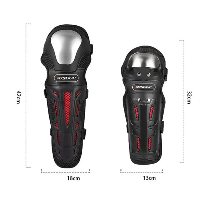 Set protectii moto, genunchere si cotiere, prindere Velcro, benzi elastice, protectie aluminiu, ventilate, Model Pro Moto