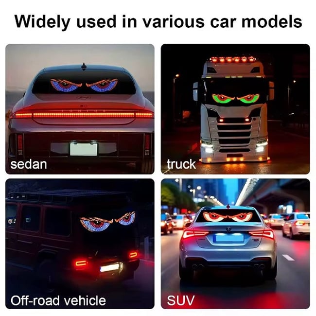 Set 2 panouri Devil Eyes LED, 11 moduri de iluminare, conectare USB, 60 x 12 cm