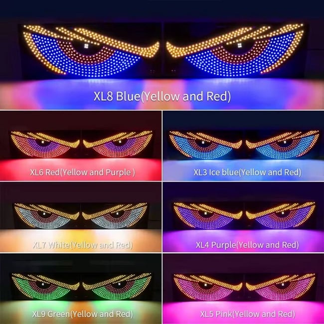 Set 2 panouri Devil Eyes LED, 11 moduri de iluminare, conectare USB, 60 x 12 cm