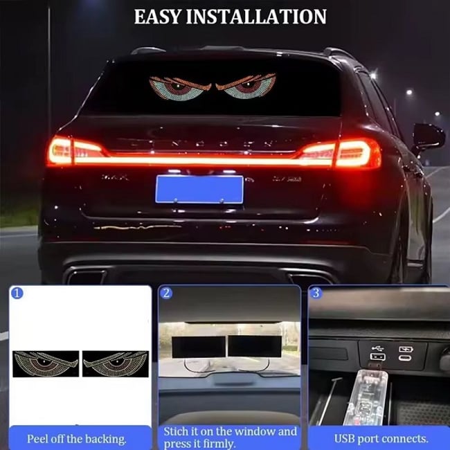 Set 2 panouri Devil Eyes LED, 11 moduri de iluminare, conectare USB, 60 x 12 cm