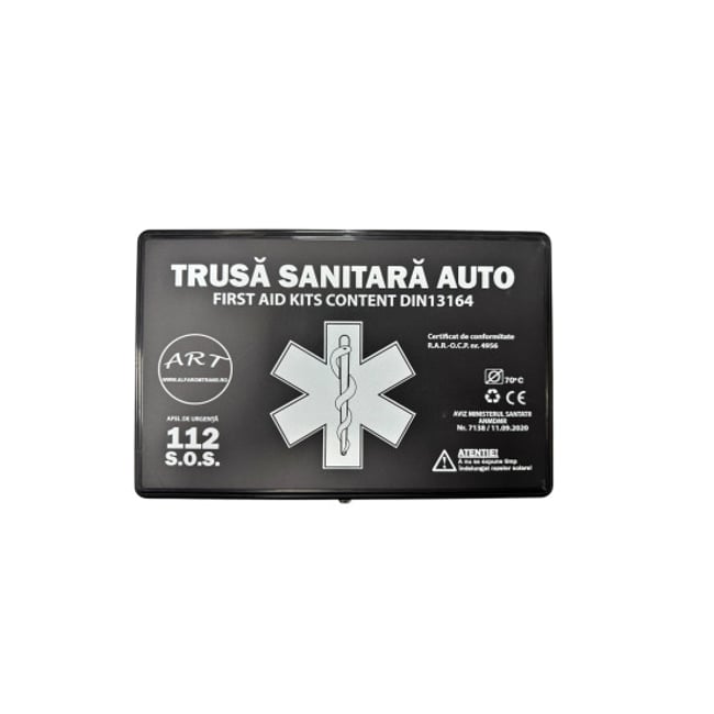 Trusa medicala auto de prim ajutor, omologata r.a.r.