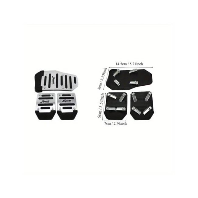 Set ornament pedale pentru autoturisme cu transmisie manuala, gri-negru, sport