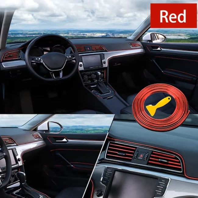 Banda Decorativa Auto Interior / Exterior, Rosu, 5 metri