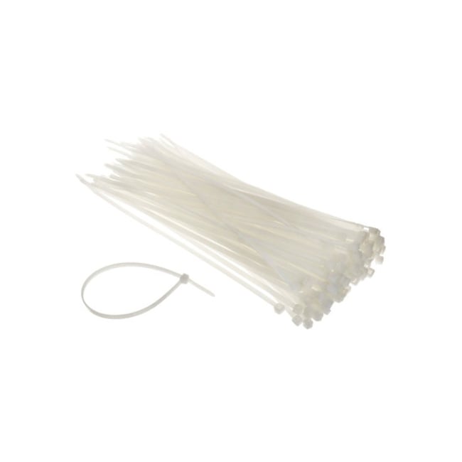 Set 100 coliere albe, plastic, dimensiune 250x4.8 mm