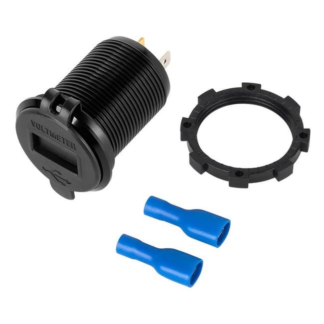 Mufa montaj bricheta auto, incarcare 2X USB Quich Charge, voltmetru, 3000MAH