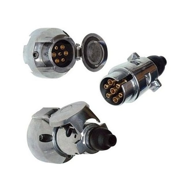 Fisa + priza remorca 7 pini din metal