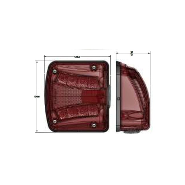 Set 2 lampi pentru numar inmatriculare, LED NEON, 12-24V, alb-rosu