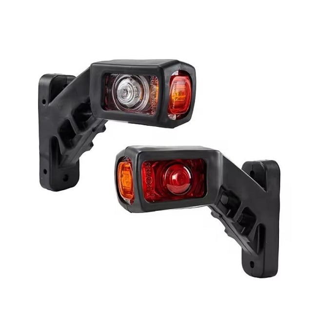 Set 2 lampi led laterale de gabarit pentru camion / remorca / trailer / platforma, tensiune 12-24V, lumina rosie, alba, portocalie