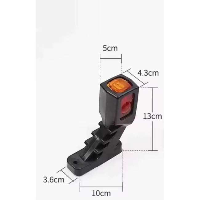Set 2 lampi led laterale de gabarit pentru camion / remorca / trailer / platforma, tensiune 12-24V, lumina rosie, alba, portocalie