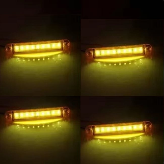 Set 4 lampi laterale gabarit LED, remorca / platforma / camper, tensiune 12V-24V, lumina portocalie