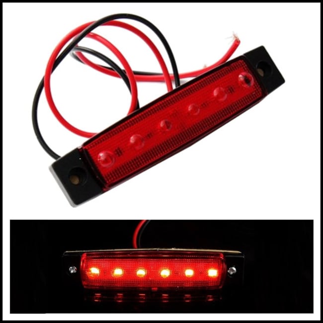 Lampa laterala gabarit, 6 LED-uri, 12v, lumina rosie