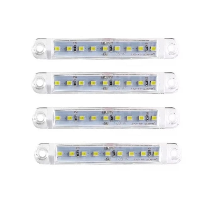 Set 4 lampi laterale gabarit LED, remorca / platforma / camper, tensiune 12V-24V, lumina alba