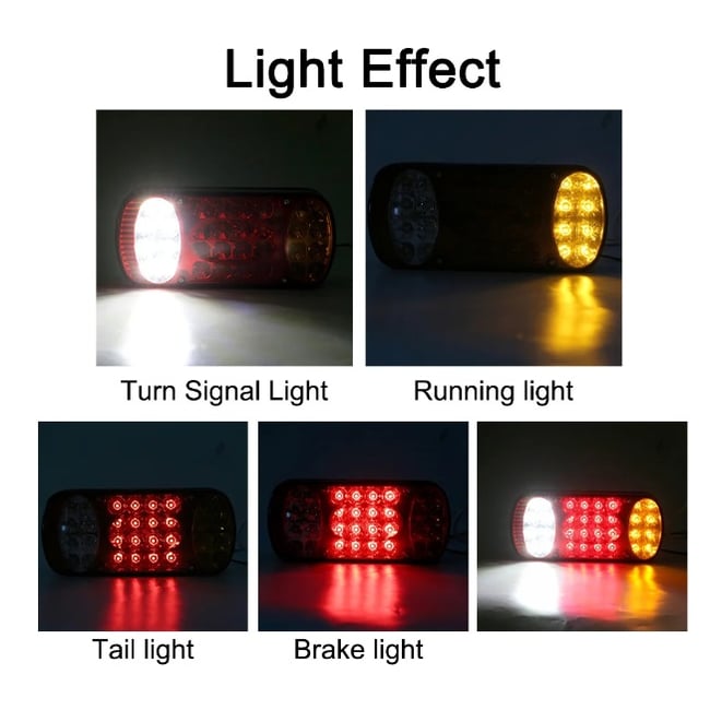 Set 2 lampi stop remorca led cu 5 functii, 12-24 V, TCT-3748