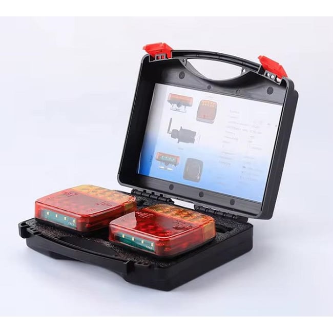 Set 2 lampi magnetice LED cu WiFi și control Wireless, 12/24V, baterie 2000mAh, IP65 – semnalizare auto, remorcă, utilaje