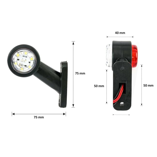 Set lampi led laterale de gabarit 12-24V, Rosu-Alb, FR1104