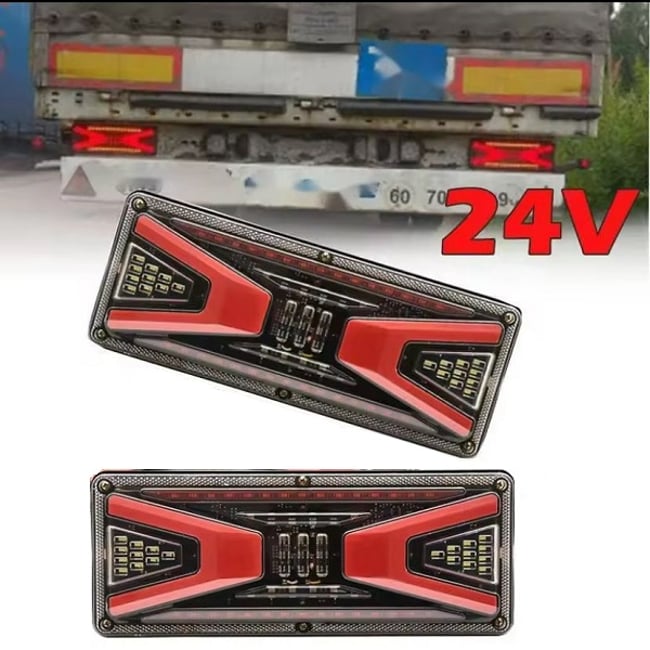 Set 2 lampi spate camion/remorca cu led, 24V, IP67, 5 functii, 33.2x140mm