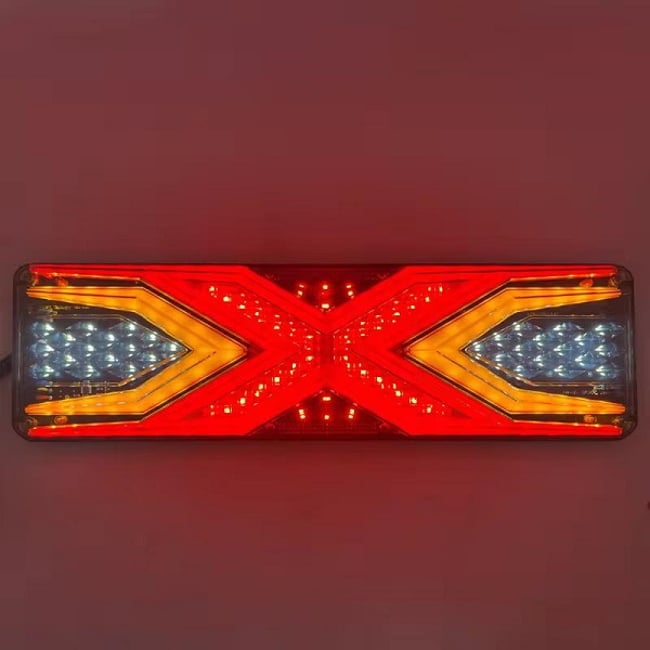 Set 2 lampi spate camion/remorca cu led, 12-24V, 5 functii, IP65, semnalizare dinamica, 330x132mm