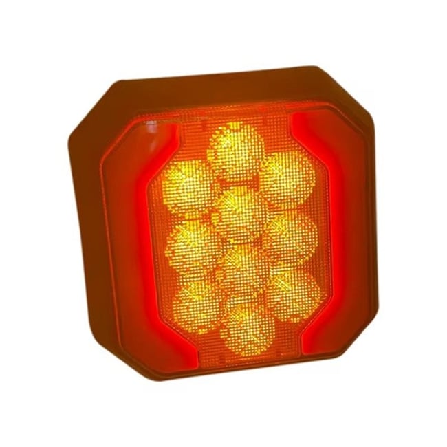 Set 2 lampi stop pentru remorca, tensiune 12-24v, functie pozitie, semnalizare, stop frana, dimensiune 100 x 100mm