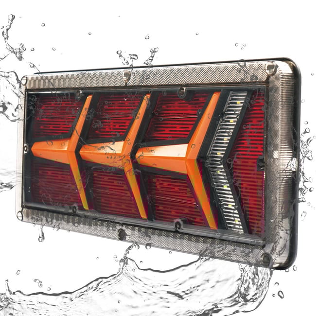 Set 2 lampi spate camion/remorca cu led, 12-24V, 5 functii, semnalizare dinamica, 330x140mm