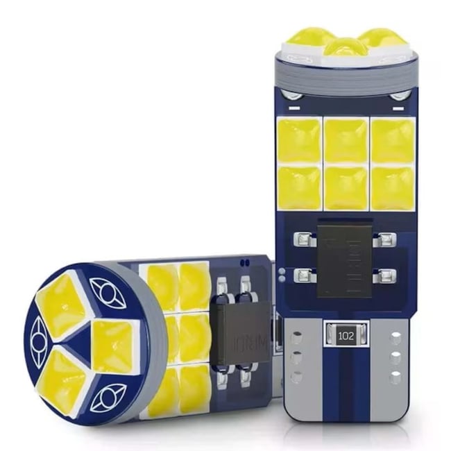 Set 2X Becuri Auto, LED T10, W5W, 15 SMD, Alb 6000K, Canbus, Lumina Alba