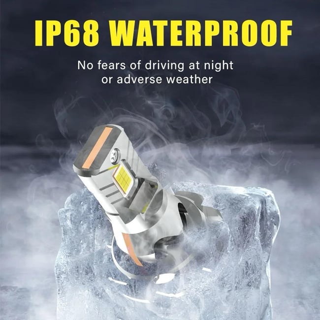 Set 2 Becuri Auto, Led H7 cu Ventilator, 100w, Plug & Play, IP68, 6000k, 12V, Alb