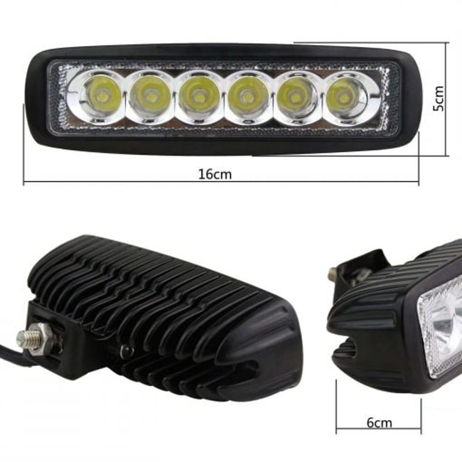 Proiector LED Auto Offroad, ATV 18W, 12V - 24V, 1080 Lumeni