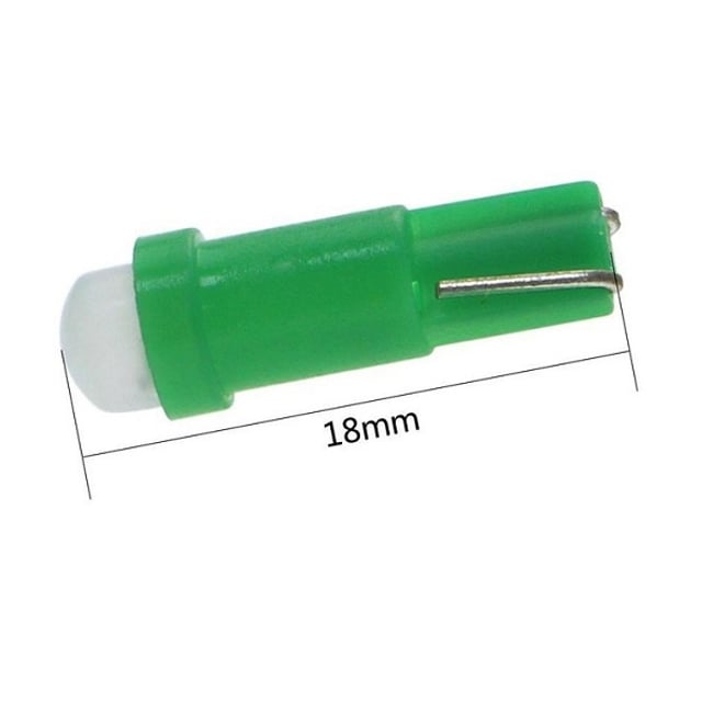 Set 2 becuri auto, t5, led, 12V, 2w, pentru bord, butoane, clima, verde