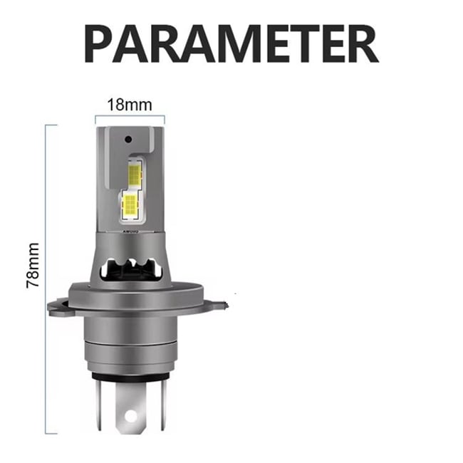 Set 2 Becuri Auto, Led H4 cu ventilator, 180w, 20000lm, Plug & Play, IP68, 6000k, Alb