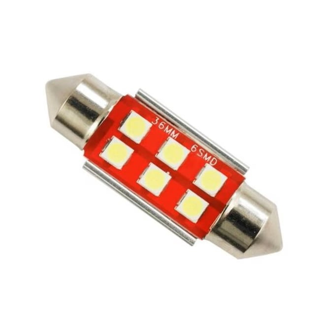 Set 2 becuri led auto, pentru numar inmatriculare, portbagaj, plafoniera, c5w, 12V, 39 mm, 6 led canbus, alb